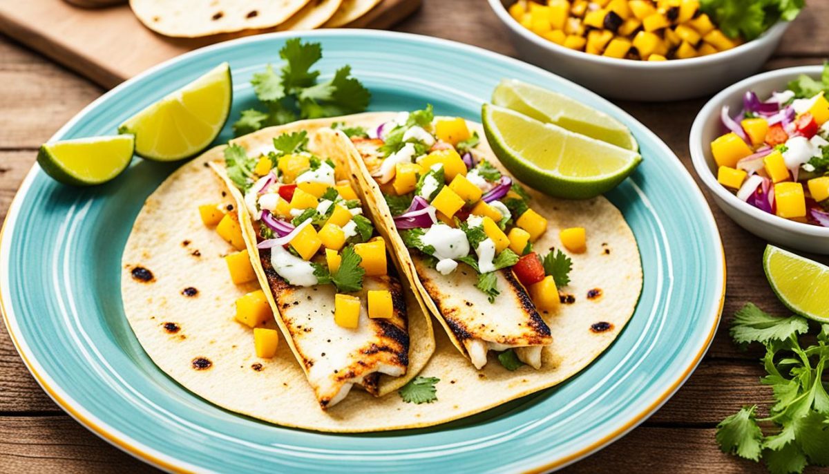 Grilled Walleye Tacos with Mango Salsa